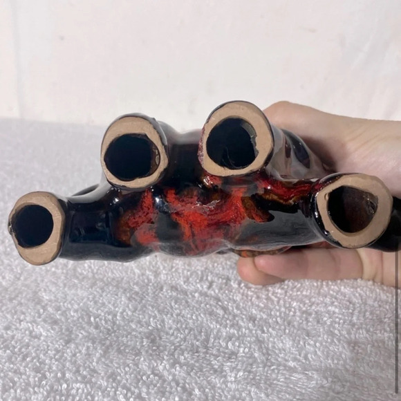 Vintage Canuck Pottery Orange Brown  Glaze Ceramic Elephant Figurine - Picture 6 of 10